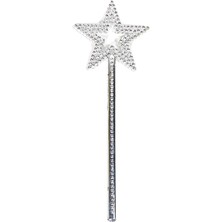 Yıldız Model Peri Asası Melek Asası Prenses Asası Metalize Gümüş Renk - Lisinya