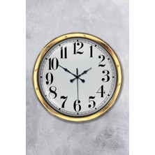 Kasva Concept 40 cm Gold Metal Latin Rakamlı Duvar Saati