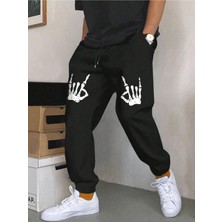 Adrift Halloween Skeleton Hand Print Drawstring Waist Eşofman Altı