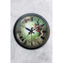 Kasva Concept Hediyelik 40 cm Siyah Metal Kuş Duvar Saati