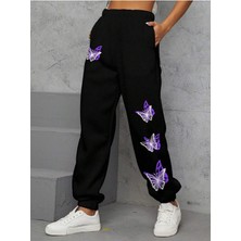 Adrift Butterfly Print Slant Pocket 4 Mevsim Eşofman
