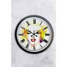 Kasva Concept Hediyelik 40 cm Siyah Metal Kadın Duvar Saati