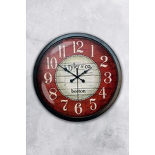 Kasva Concept Hediyelik 40 cm Siyah Metal Boston Duvar Saati