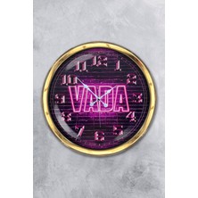 Kasva Concept Hediyelik 40 cm Gold Metal Vada Duvar Saati