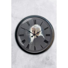 Kasva Concept Hediyelik 40 cm Siyah Metal Kadın Duvar Saati