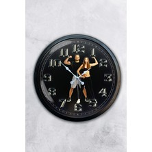 Kasva Concept Hediyelik 40 cm Siyah Metal Fitness Duvar Saati