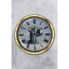 Kasva Concept Hediyelik 40 cm Gold Metal Para Duvar Saati