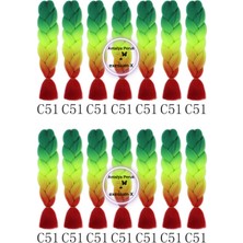 X-Pression Afrika Örgüsü ve Rasta Için Sentetik Ombreli Saç 100GR-C51