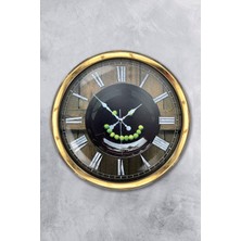 Kasva Concept Hediyelik 40 cm Gold Metal Mutfak Duvar Saati