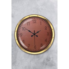 Kasva Concept Hediyelik 40 cm Gold Metal Klasik Duvar Saati