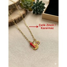 Sphere Jewelry Lucky Charm Kırmızı Çelik Kolye