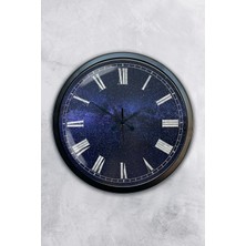 Kasva Concept Hediyelik 40 cm Siyah Metal New Blue Duvar Saati