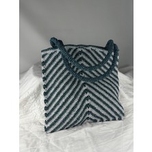 Relya Kadın Petrol Gümüş Renk Simli El Omuz Çantası En 37 cm Boy 37 cm Derinlik 2 cm