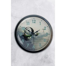 Kasva Concept Hediyelik 40 cm Siyah Metal Hava Duvar Saati