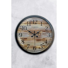 Kasva Concept 40 cm Siyah Metal Ahşap Görünümlü Duvar Saati
