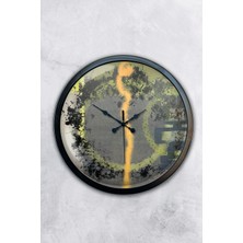 Kasva Concept 40 cm Siyah Metal Modern Çizgi Duvar Saati