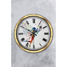 Kasva Concept Hediyelik 40 cm Gold Metal Diş Duvar Saati