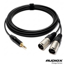 AUDIOX Audıox Omega Series 3.5 mm Stereo Jak → 2x Xlr Erkek Ses Kablosu | Seslendirme, Kayıt, Telefon – Pc – Kamera – Mikser Bağlantı Kablosu