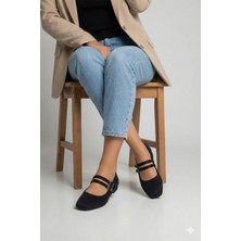 Nmoda Küt Burun Iki Tokalı Kadın Babet Rahat Günlük & Şık Ayakkabı