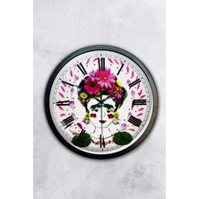 Kasva Concept Hediyelik 40 cm Siyah Metal Flowers Duvar Saati