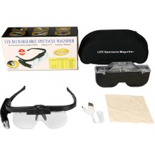 Hayat Store Şarjlı Gözlük Tip Büyüteç Mercek Lup Lensleriyle Taşıma Çantalı 11642DC