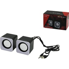 Marsilyan Beyaz USB Multimedya 1+1 Hoparlör Speaker Set 6W PL-4085 (4887)