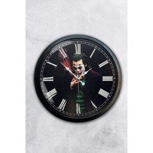 Kasva Concept Hediyelik 40 cm Siyah Metal Joker Duvar Saati