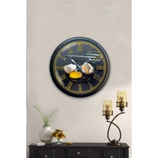 Kasva Concept Hediyelik 40 cm Siyah Metal Mutfak Duvar Saati