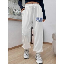 Adrift Letter Graphic Drawstring Waist Slant Pocket 4 Mevsim Eşofman