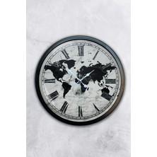 Kasva Concept 40 cm Siyah Metal Kar Tanesi Duvar Saati