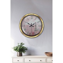 Kasva Concept Hediyelik 40 cm Gold Metal Paris Duvar Saati