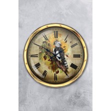 Kasva Concept Dekorasyon 40 cm Gold Metal Amazon Duvar Saati