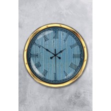 Kasva Concept Hediyelik 40 cm Gold Metal Yeni Duvar Saati