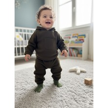 Bahnur Çocuk Bebek Polar Kapsonlu Cep Detaylı Alt Üst Takım