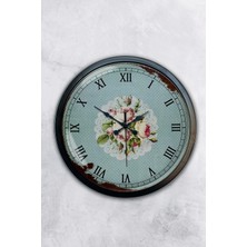 Kasva Concept 40 cm Siyah Metal Pink Rose Duvar Saati