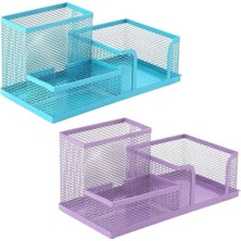 Luminoo Özel Tasarım Masaüstü Ofis Seti File Metal 3 Bölmeli Pastel Renk - Tekli