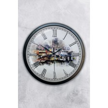 Kasva Concept 40 cm Siyah Metal Klas Duvar Saati