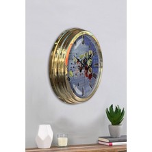 Kasva Concept Hediyelik Dekoratif Hediyelik 40 cm Gold Metal Mutfak Duvar Saati