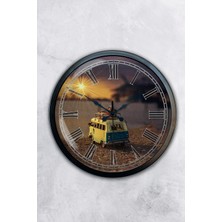 Kasva Concept 40 cm Siyah Metal Deniz Kenarı Duvar Saati