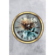 Kasva Concept Hediyelik 40 cm Gold Metal Dance Duvar Saati