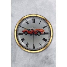 Kasva Concept 40 cm Gold Metal Spor Araba Duvar Saati