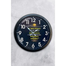 Kasva Concept Hediyelik 40 cm Siyah Metal Hadis Duvar Saati