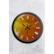 Kasva Concept 40 cm Siyah Metal Turuncu Döşeme Duvar Saati