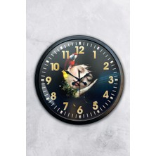 Kasva Concept 40 cm Siyah Metal Dünya Haritası Duvar Saati