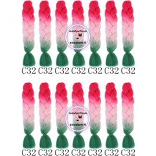 X-Pression Afrika Örgüsü ve Rasta Için Sentetik Ombreli Saç 100GR-C32