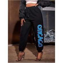 Adrift Sxy Letter Graphic Drawstring Waist 4 Mevsim Eşofman