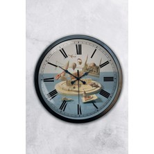 Kasva Concept Hediyelik 40 cm Siyah Metal Istanbul Duvar Saati