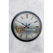 Kasva Concept Hediyelik 40 cm Siyah Metal Alanya Duvar Saati