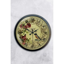 Kasva Concept 40 cm Siyah Metal Rose Duvar Saati