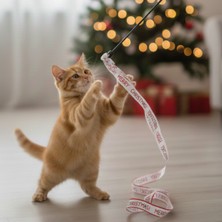 Runaway Yılbaşı Temalı Kedi Oyun Oltası Renkli Şeritli